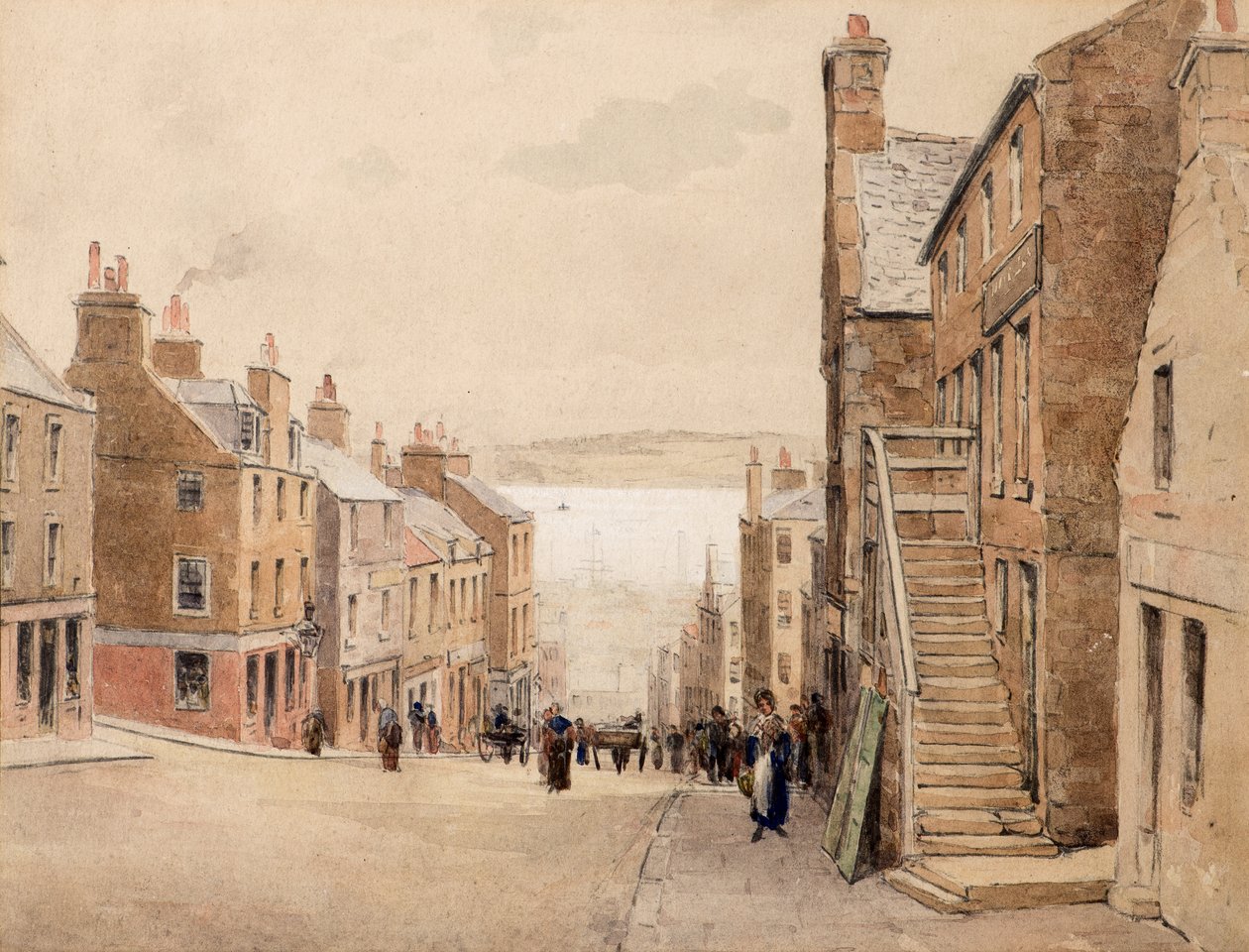 Hilltown z Ann Street, Dundee Looking South (akvarel) od David Small