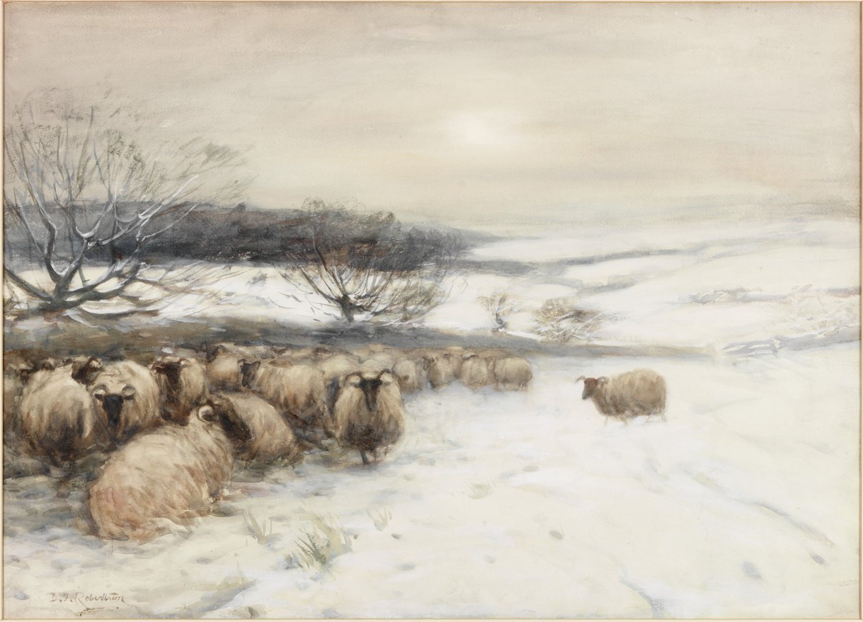 Zima (akvarel na papíře) od David T. Robertson
