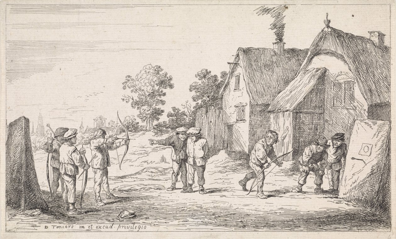 lukostřelci Žánrové scény pod širým nebem (název seriálu) od David Teniers (II)
