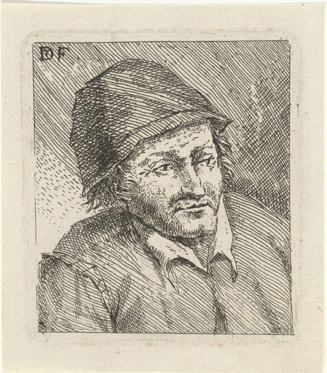 Busta muže s kloboukem vpravo od David Teniers (II)