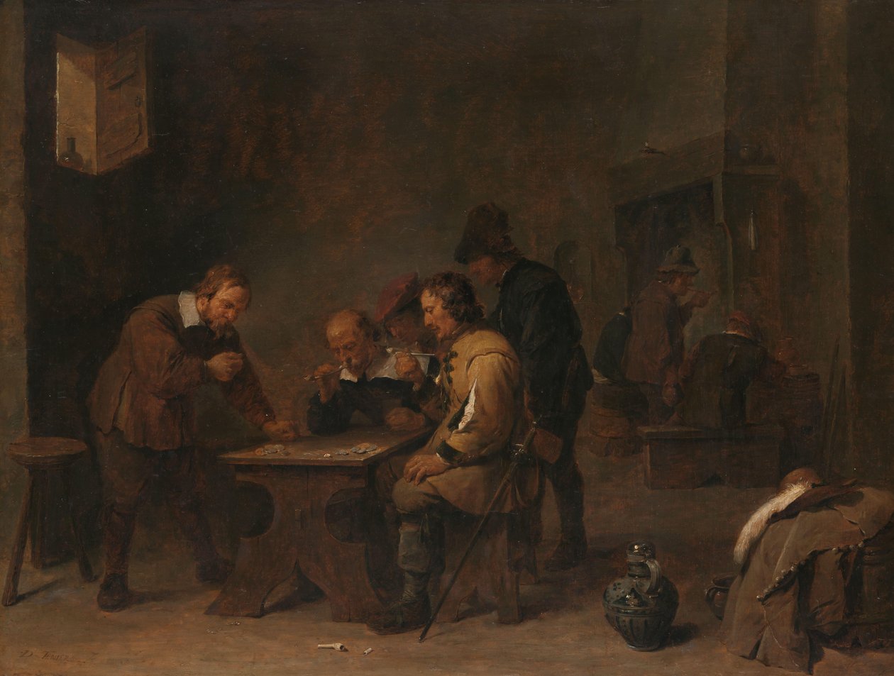 Gambleři Muži kostkování v hospodě od David Teniers (II)