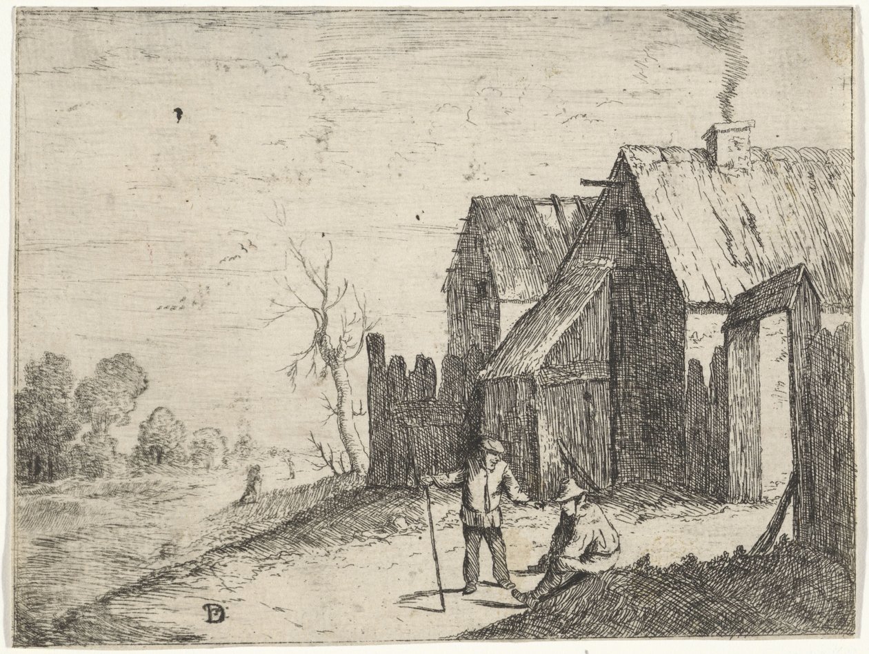 Dva farmáři v rozhovoru od David Teniers (II)