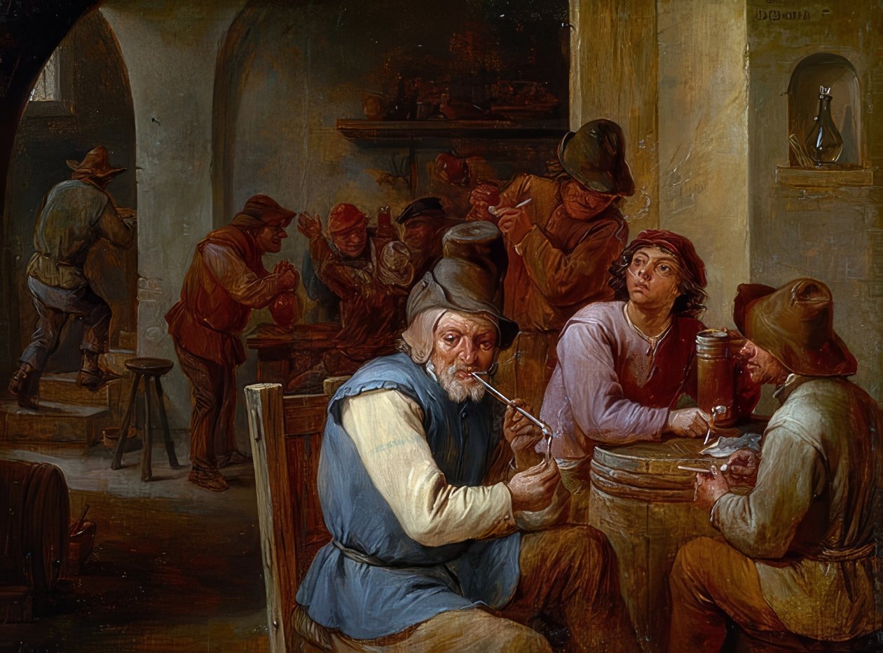 Ve vesnické hospodě. Kolem roku 1660 od David Teniers the Elder