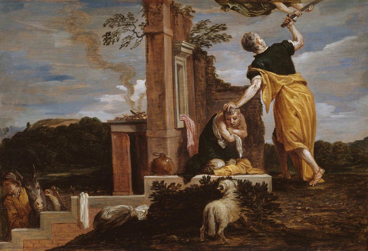 Abrahamova oběť Izáka od David Teniers the Younger