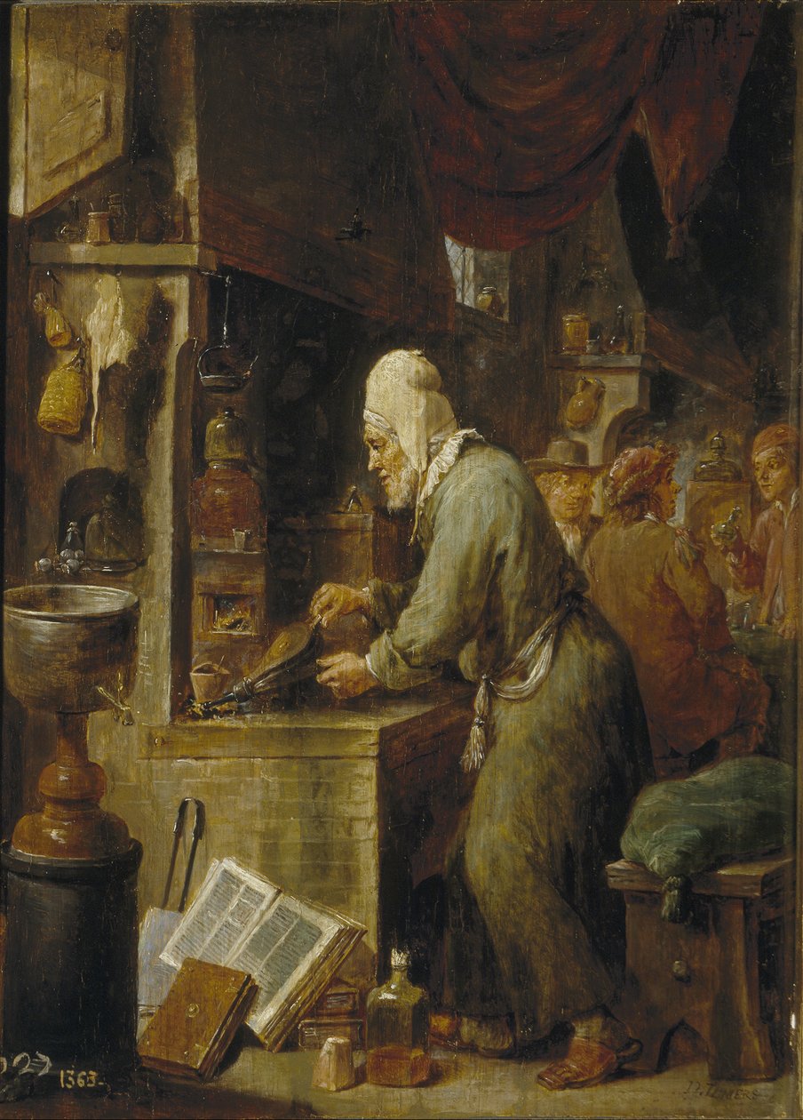 Alchymista, 1631-1640 od David Teniers the Younger