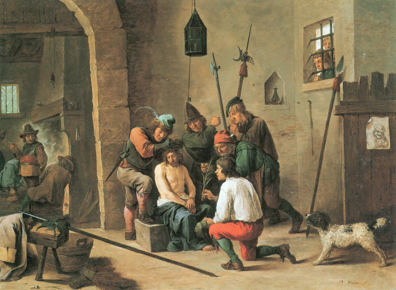 Nizozemština: Trnová koruna Bolestný muž od David Teniers the Younger