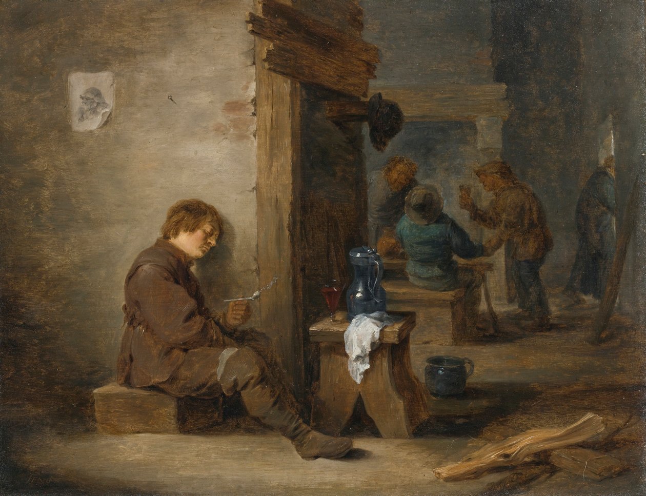 Sedláci kouří a pijí od David Teniers the Younger