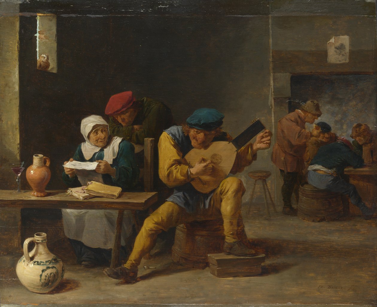 Rolníci dělají hudbu v hostinci, c. 1635 od David Teniers the Younger