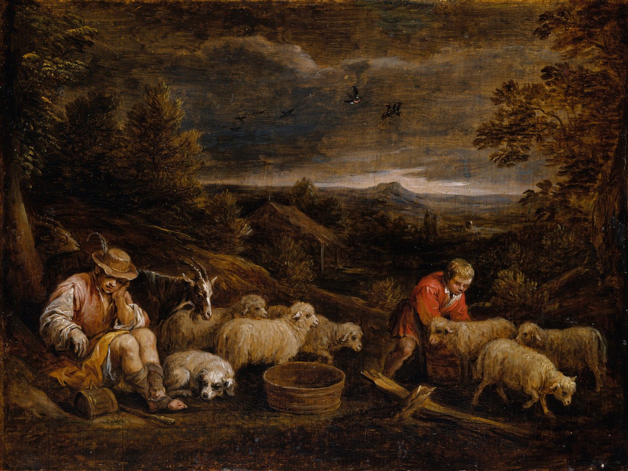 Pastýři a ovce. od David Teniers the Younger