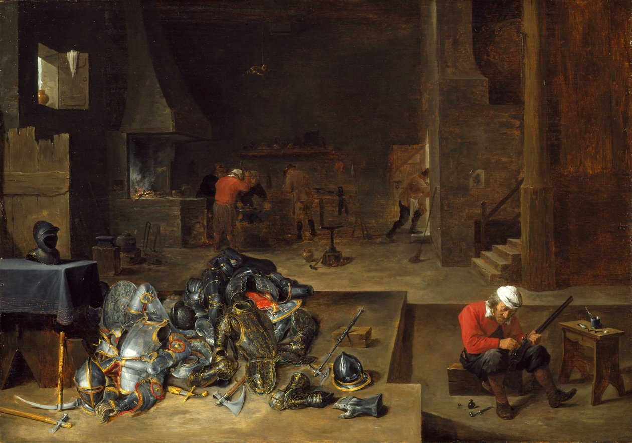 Zbrojářský obchod od David Teniers the Younger