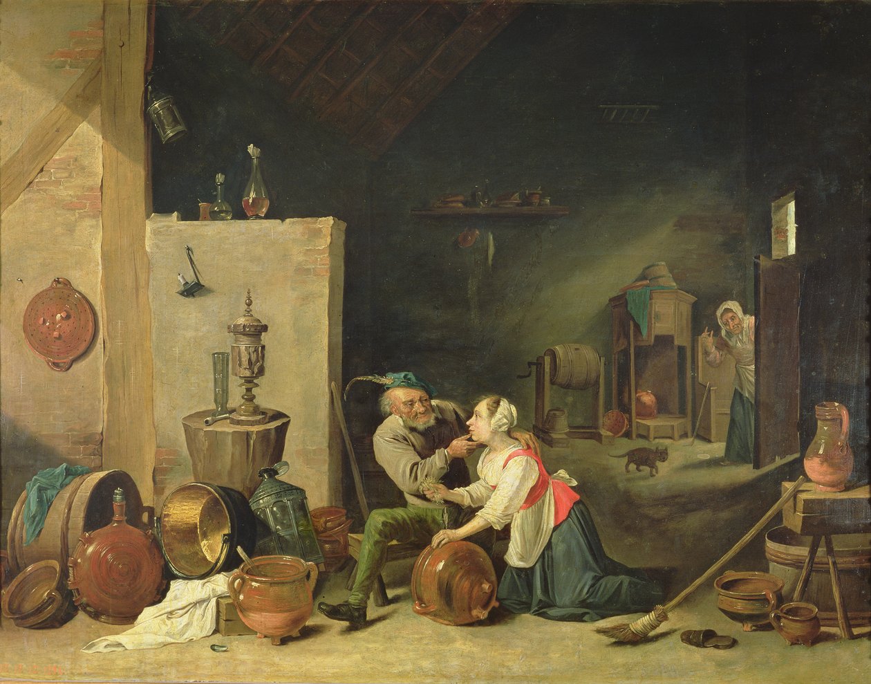 Stařec a sluha, 1800 od David Teniers the Younger