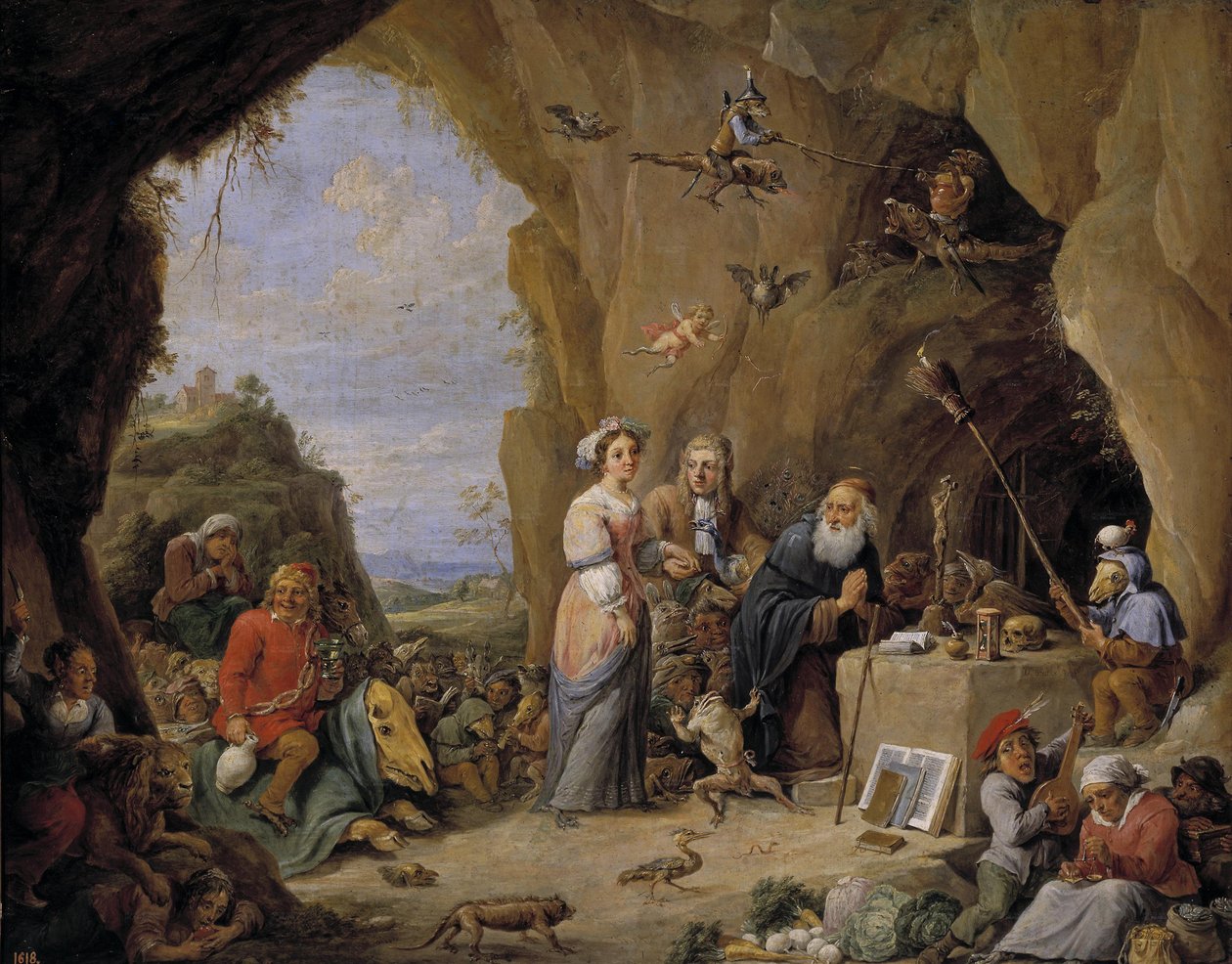 Pokušení svatého Antonína, polovina 17. století. od David Teniers the Younger