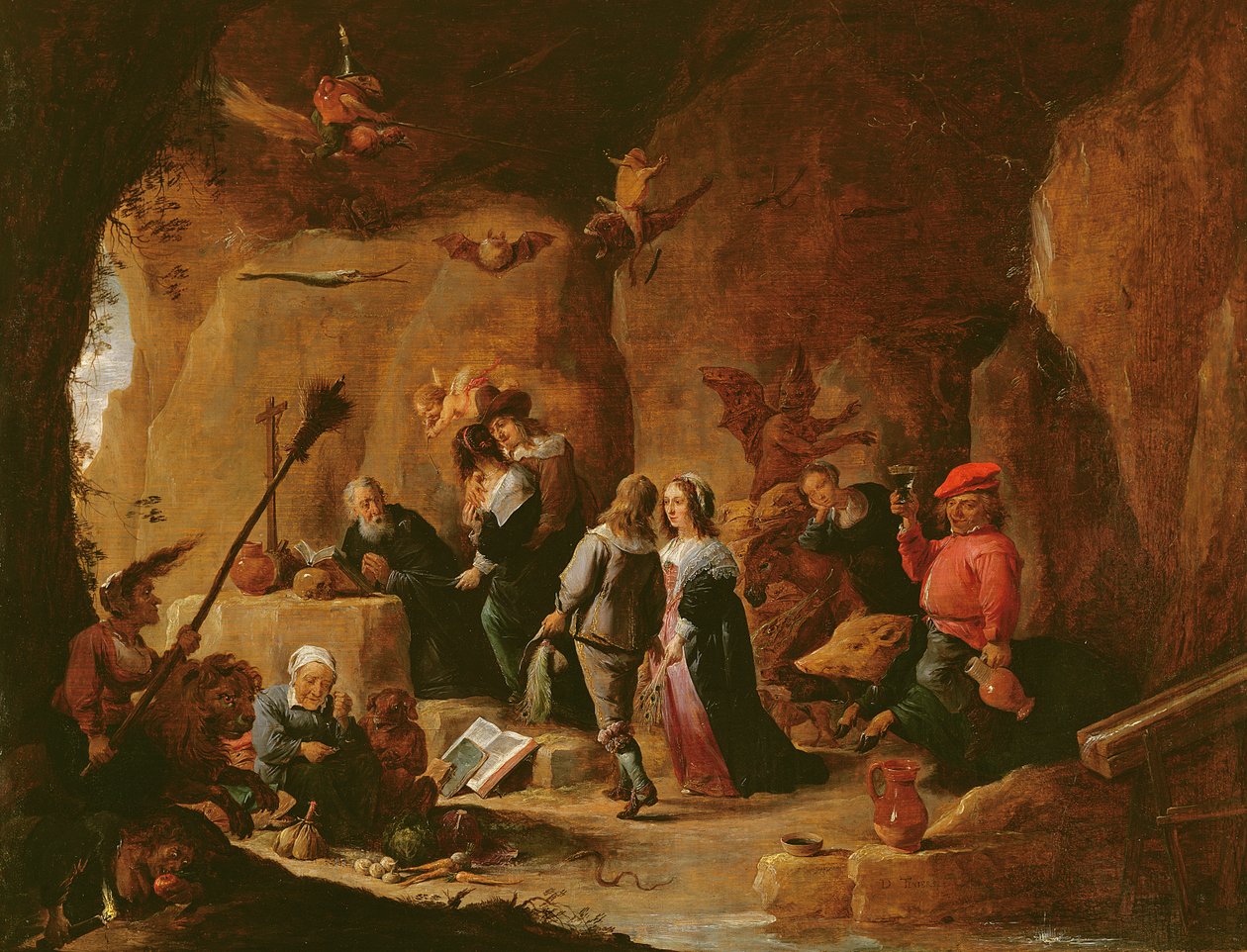 Pokušení svatého Antonína (olej) od David Teniers the Younger