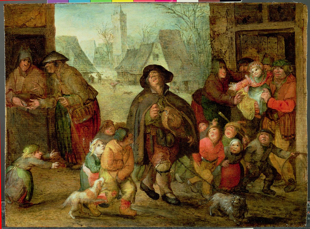 Slepý hráč Hurdy Gurdy od David Vinckboons
