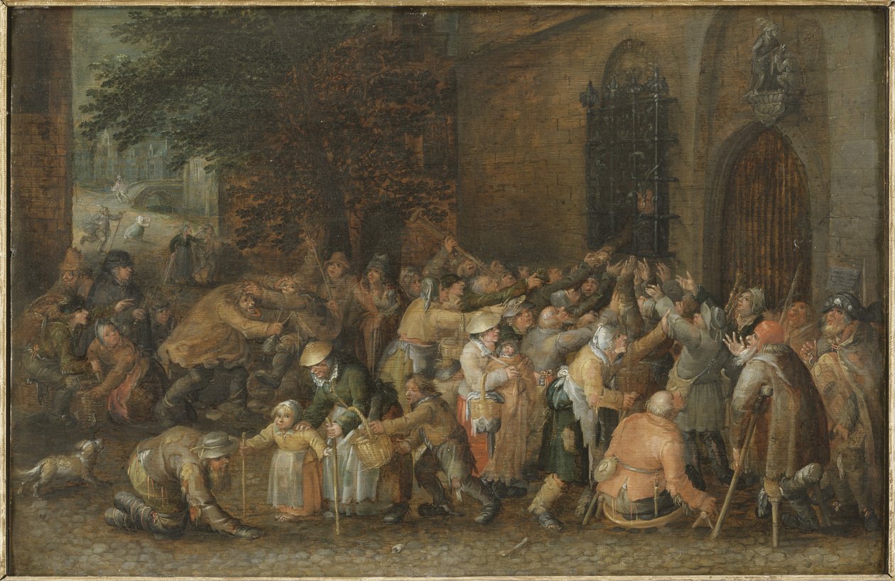 Distribuce almužen, kolem roku 1610 od David Vinckeboons