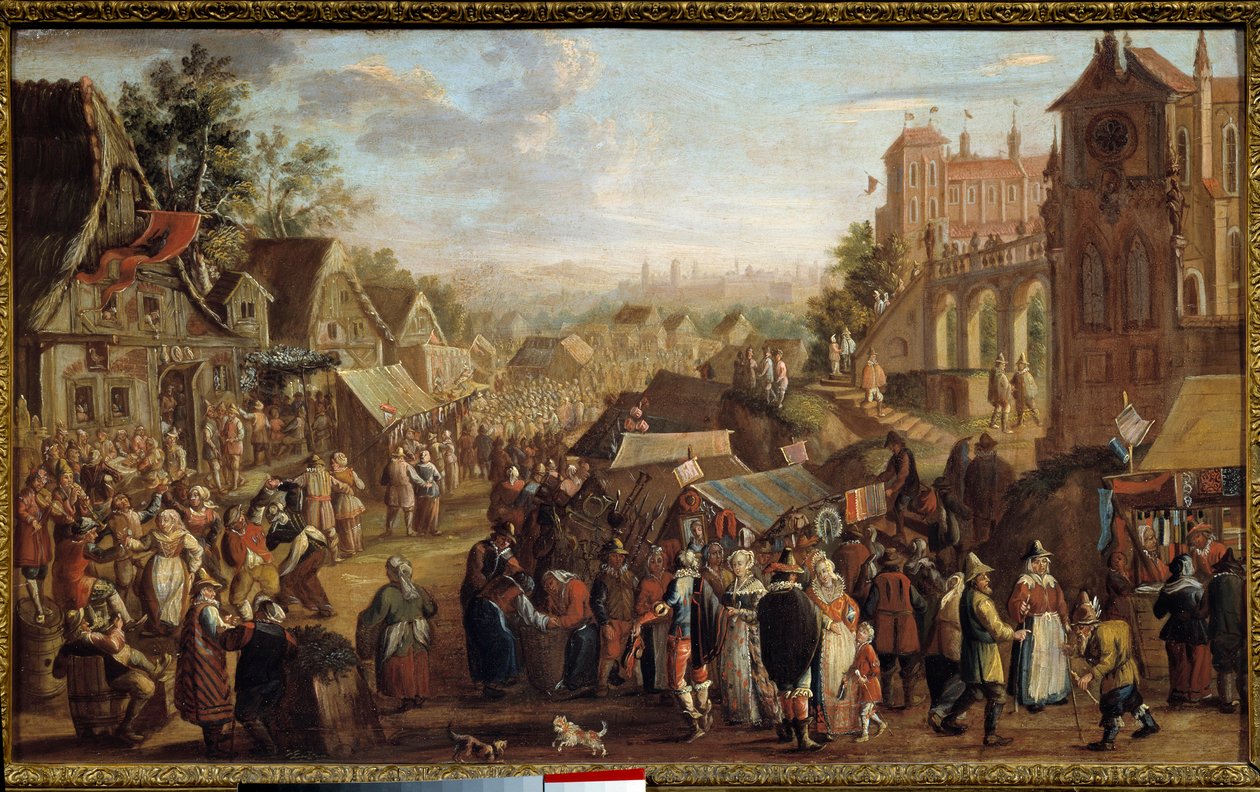 Kermesse. Párty na vesnici. Obraz od Davida Vinckboonse (nebo Vinckeboons nebo Vinkeboons 1576-1629) od David Vinckeboons