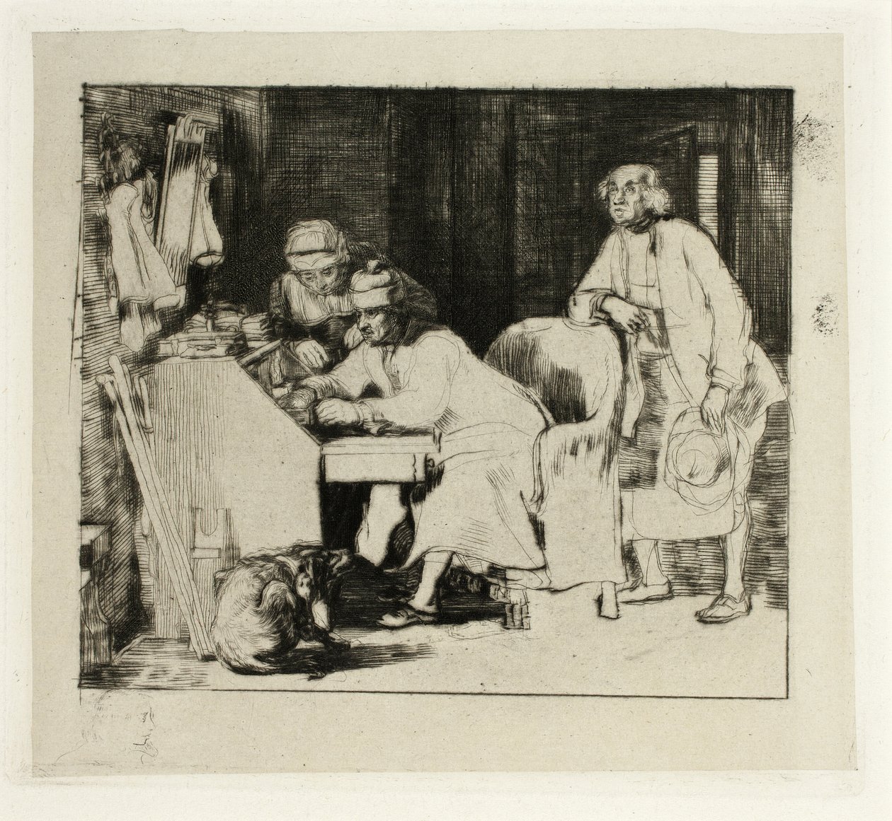 Gentleman u svého stolu od David Wilkie