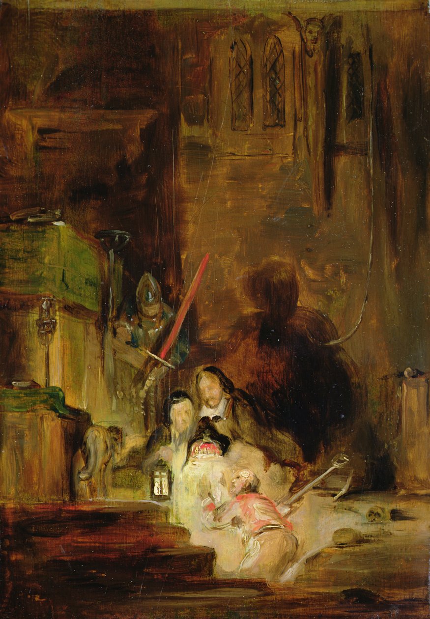 Pohřbívání skotských regálií (olej na plátně) od David Wilkie