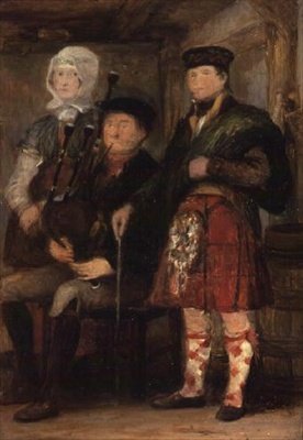 Highland interiér s dudákem od David Wilkie