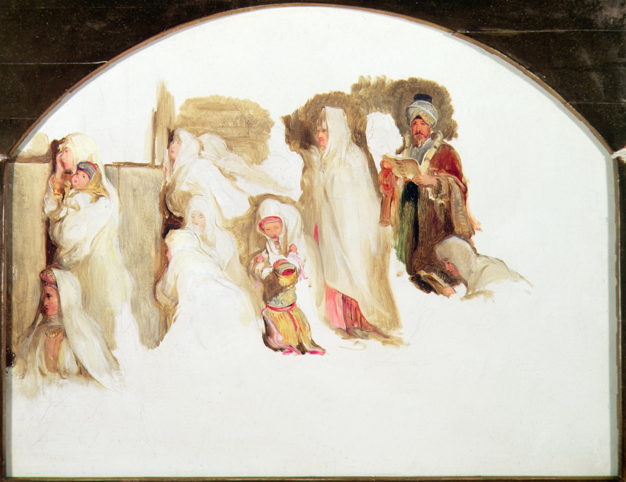 Židé kvílí (nedokončeno) (olej a akvarel na papíře) od David Wilkie