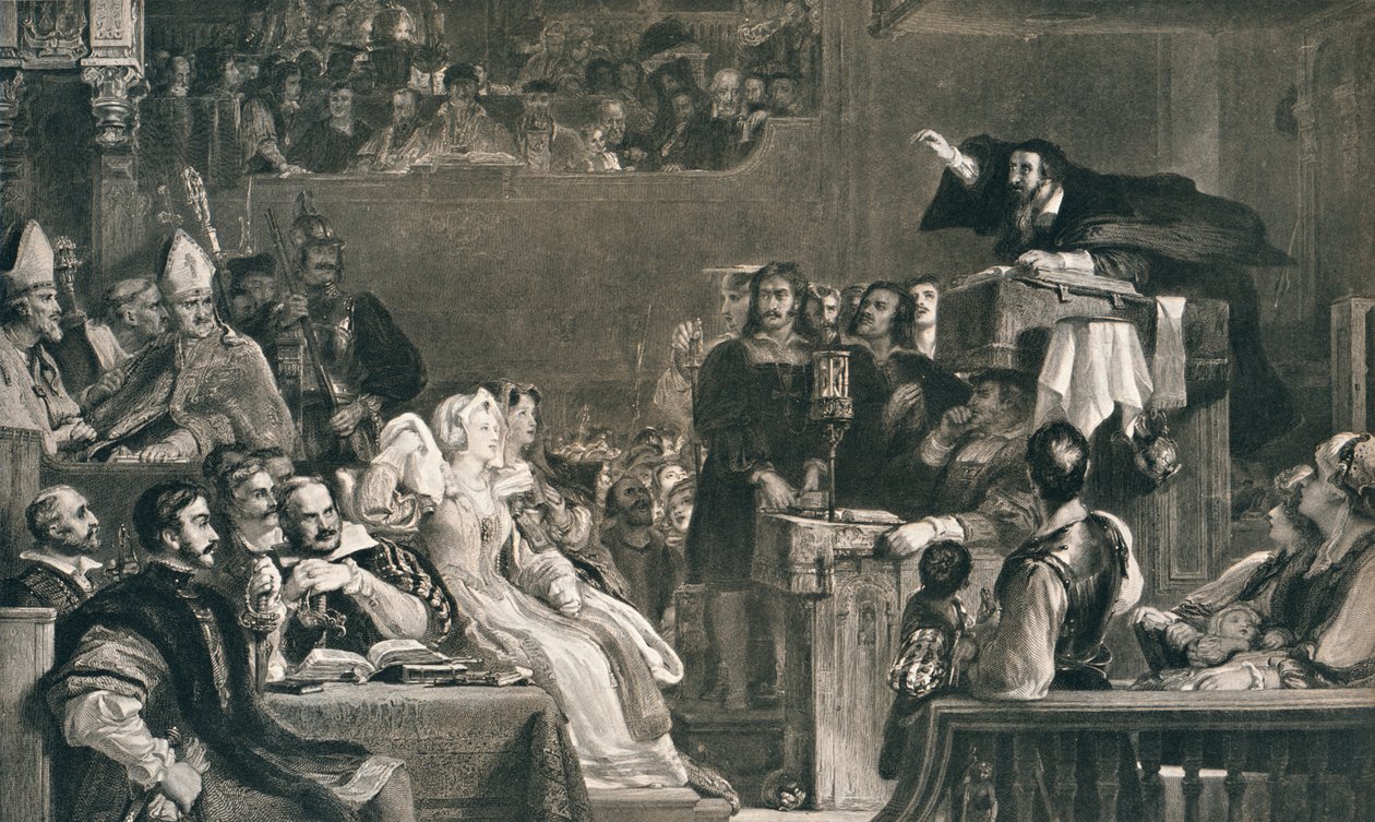 John Knox Kázání před lordy z Kongregace, 10. června 1559, c1827, 1912 od David Wilkie