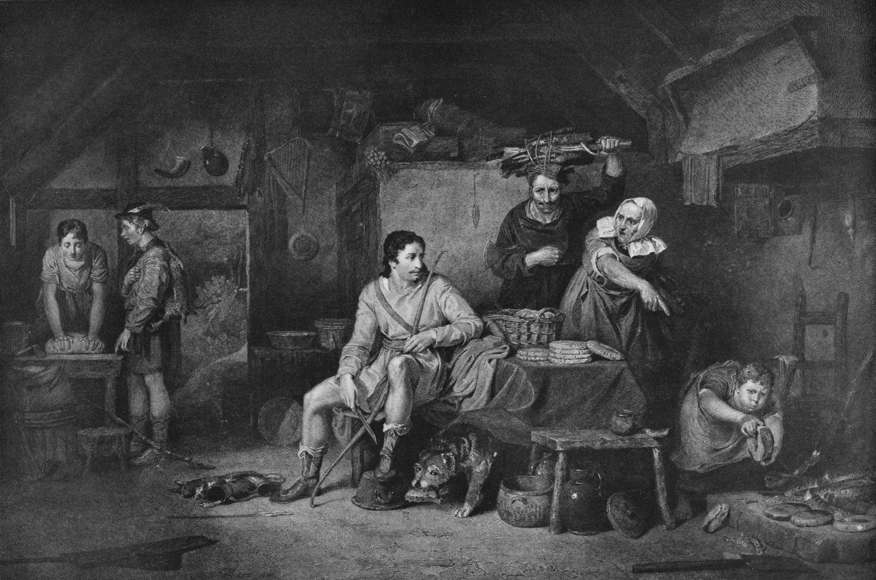 Král Alfred v Neatherd Cottage, 1806, 1912 od David Wilkie
