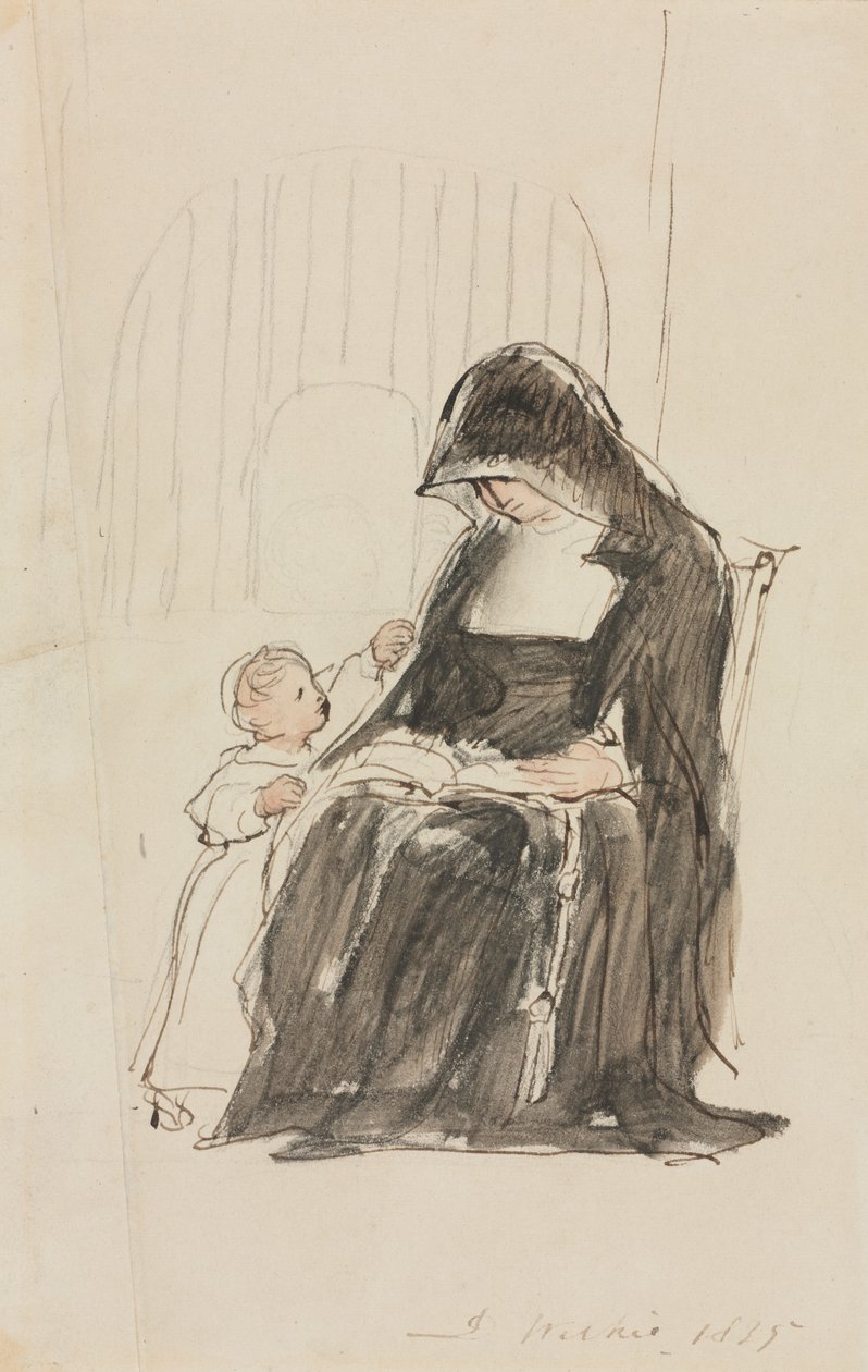 Jeptiška Čtení dítěti, 1835. od David Wilkie