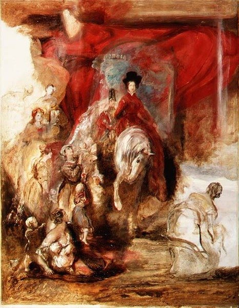 Královna Viktorie na koni od David Wilkie