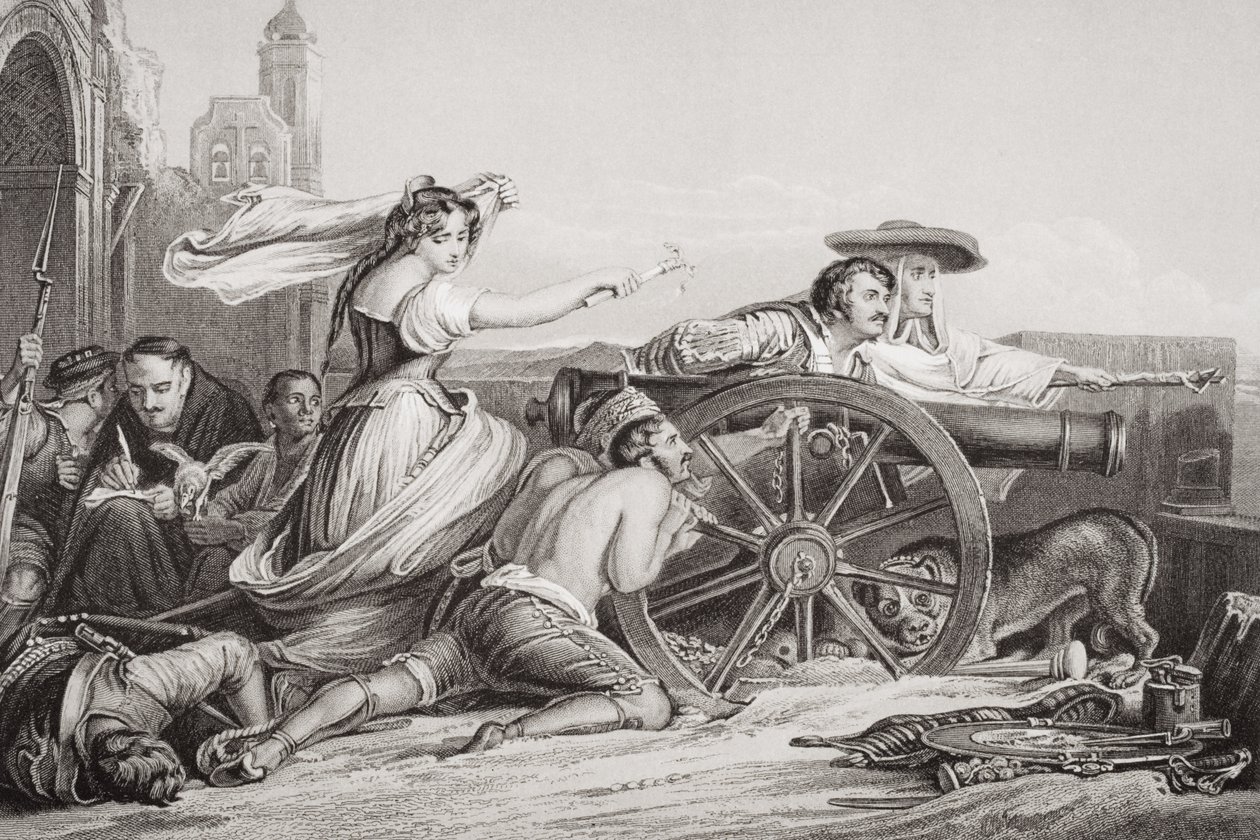 Obrana Zaragozy, 1808, z „Ilustrace anglické a skotské historie“ svazek II od David Wilkie