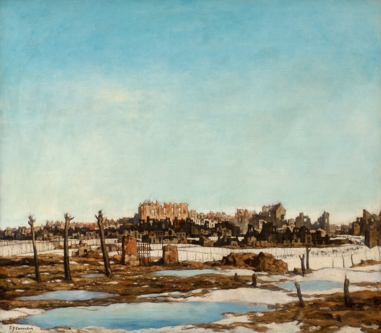 Bailleul, kolem roku 1918 (olej na plátně) od David Young Cameron