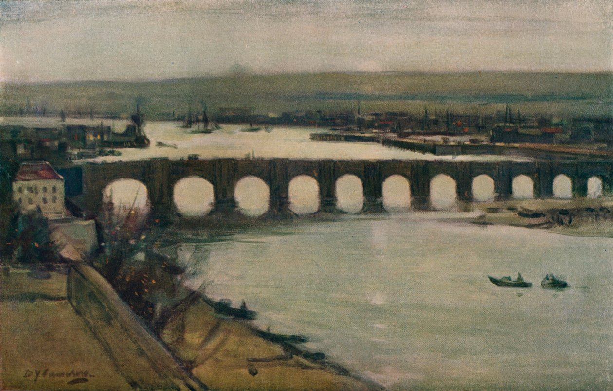 Berwick Bridge, c1912 od David Young Cameron