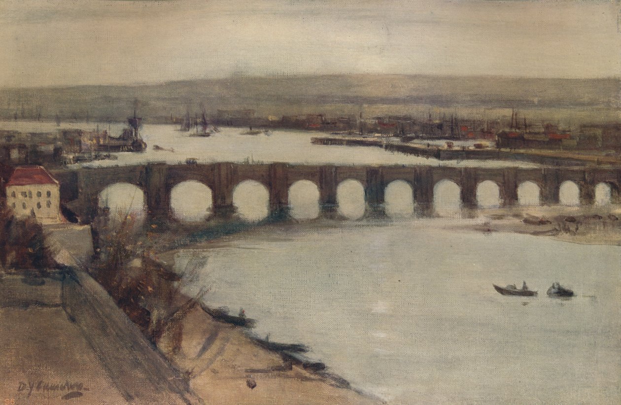 Berwick Bridge, c1912, c1915 od David Young Cameron