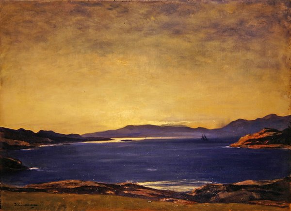 Večer, Firth of Lorn (olej na plátně) od David Young Cameron
