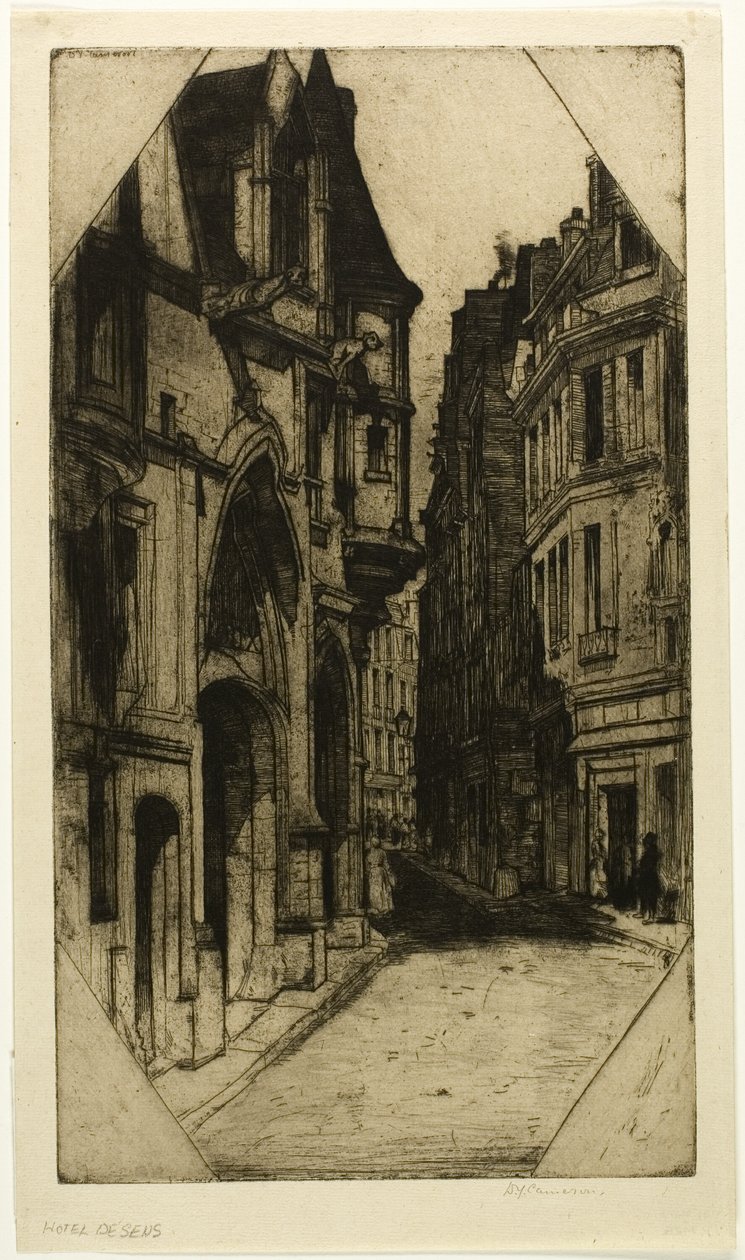 Hôtel de Sens, deska tři z Paris Set od David Young Cameron