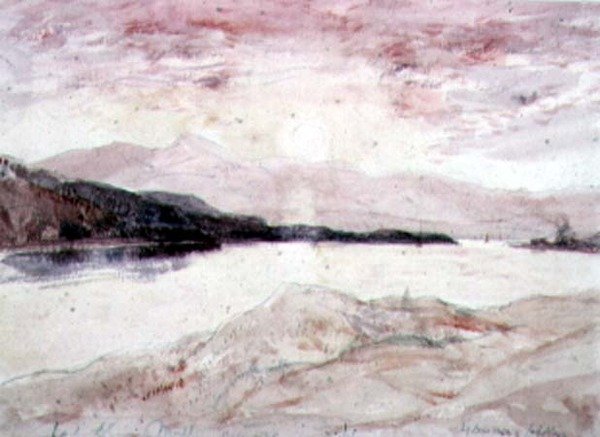 Loch Aline, Argyllshire: Pohled ze severu na ostrov Mull (wc na papíře) od David Young Cameron