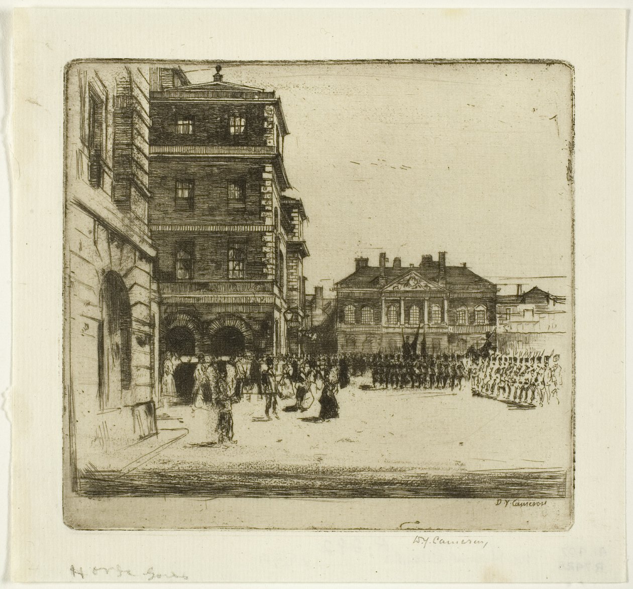 The Horse Guards, deska čtyři z londýnského setu od David Young Cameron
