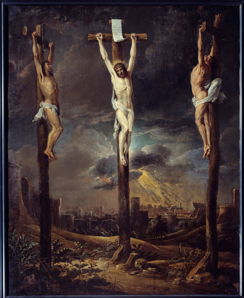 Le Calvary Obraz od Davida Tenierse I. Le Vieux (1582-1649) 17. století Sun. 0,86x0,69 m od David the Elder Teniers