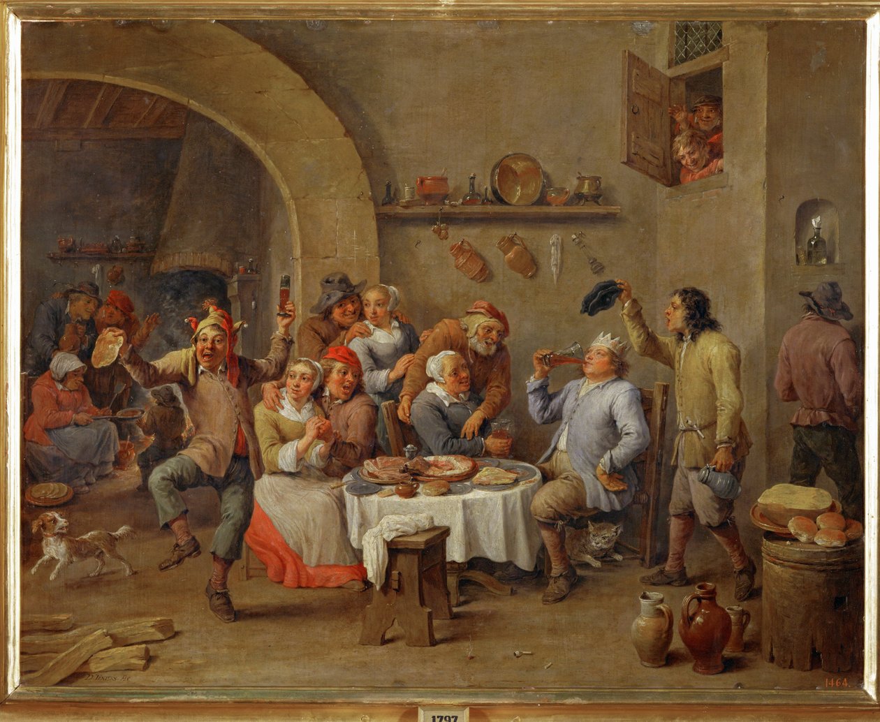 Le Roi Boit (olej na mědi) od David the Elder Teniers