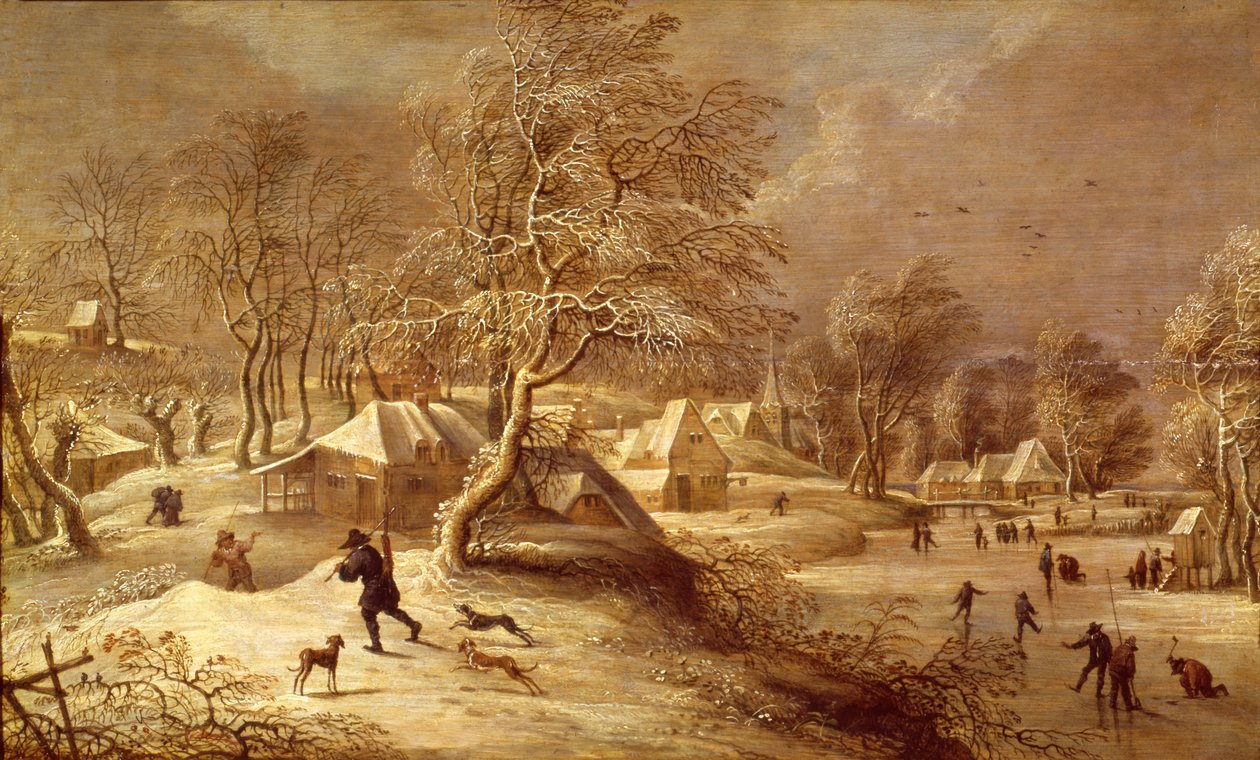 Stará vesnice pod sněhem od David Teniers the Elder