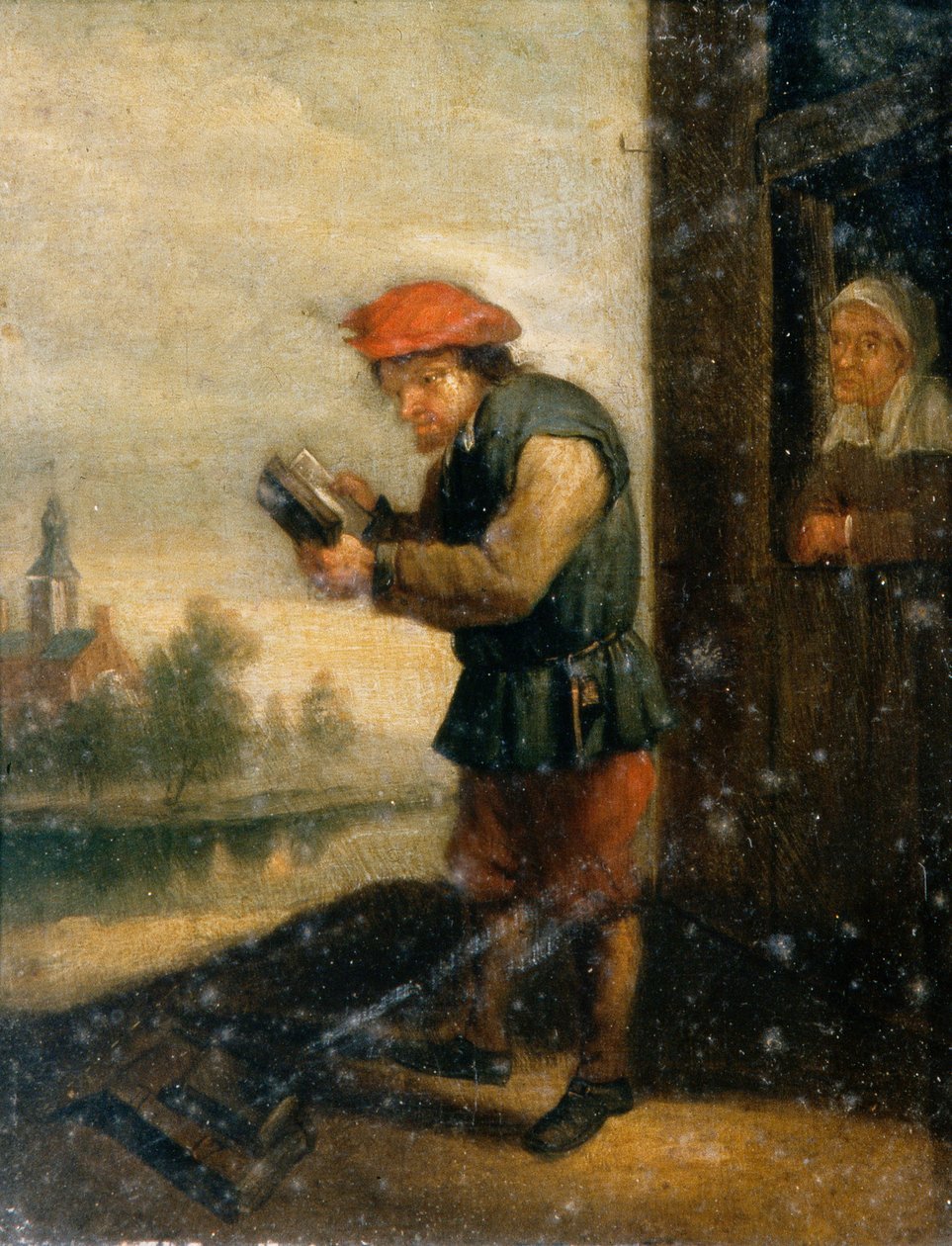 Pohled, kolem roku 1800 (olej na desce) od David the Younger (after) Teniers