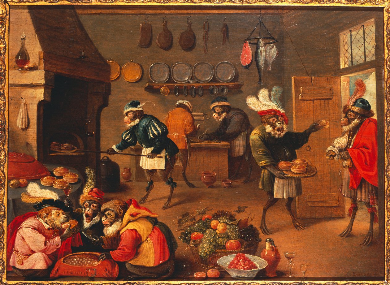 The Monkey Cooks od David the Younger Tenier