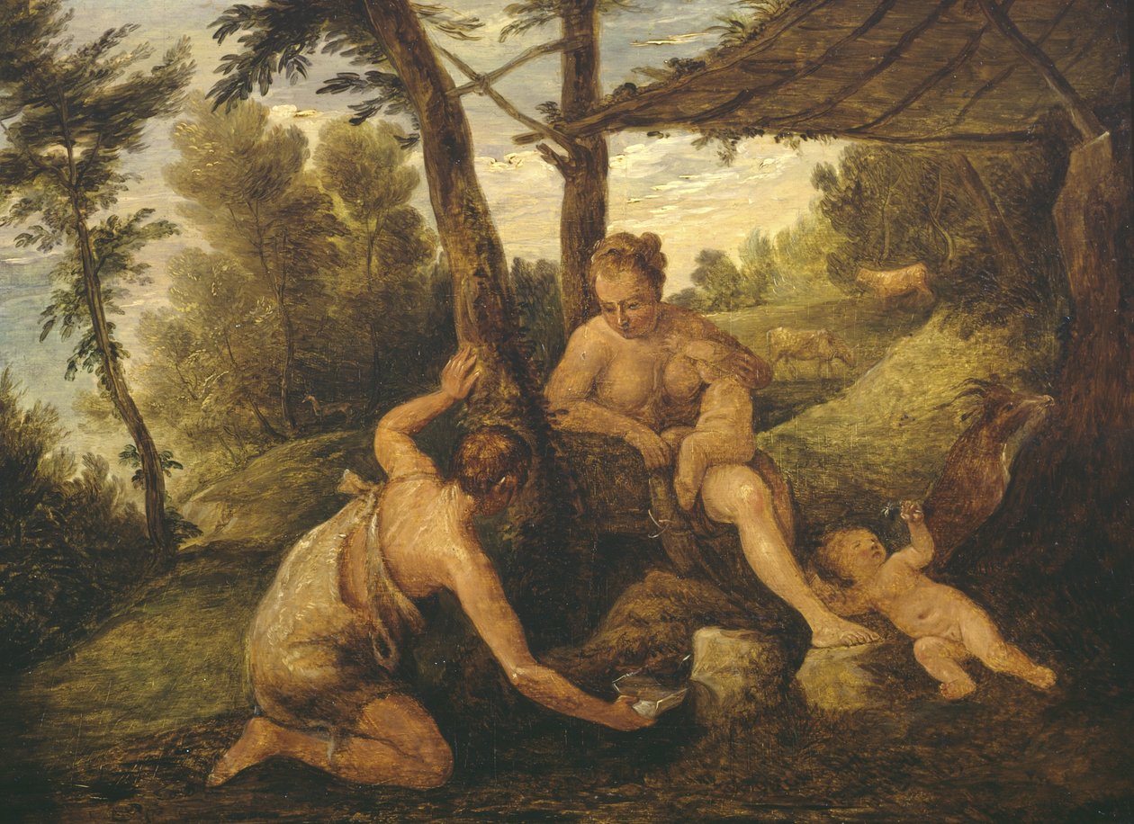 Adam a Eva po vyhnání (po Paulo Veronese a studio) od David Teniers the Younger