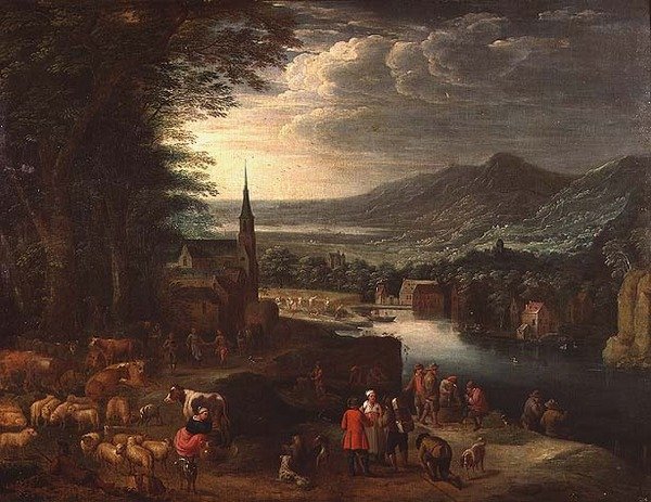 Rozsáhlá horská krajina od David Teniers the Younger
