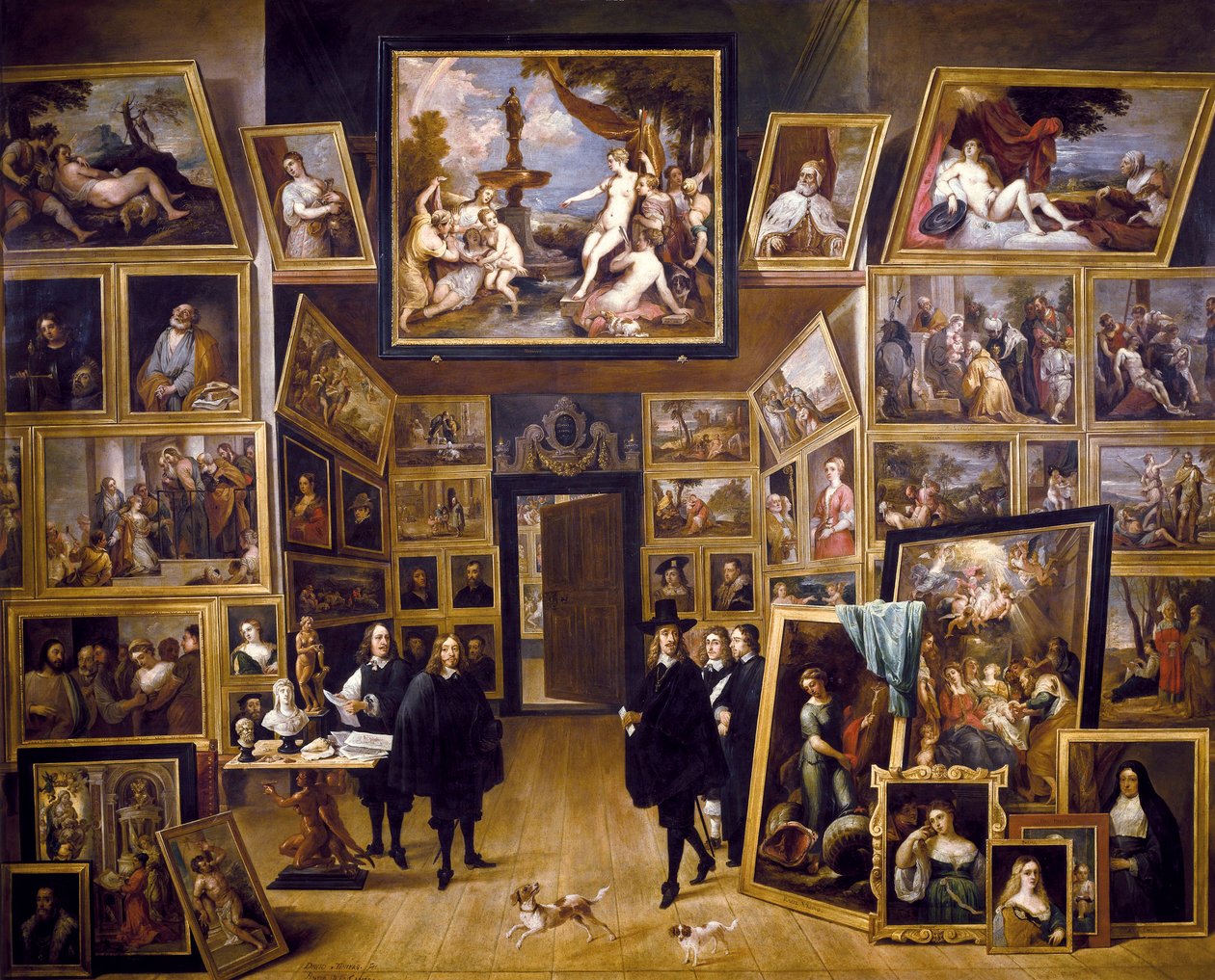 Arcivévoda Leopold Wilhelm ve své obrazárně, kolem roku 1647 (olej na mědirytinu) od David Teniers the Younger