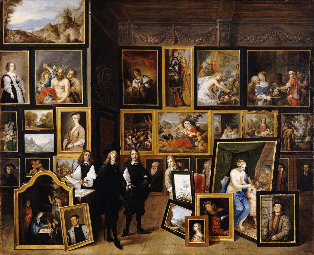 Arcivévoda Leopold Wilhelm ve své obrazárně s umělcem a dalšími postavami od David Teniers the Younger