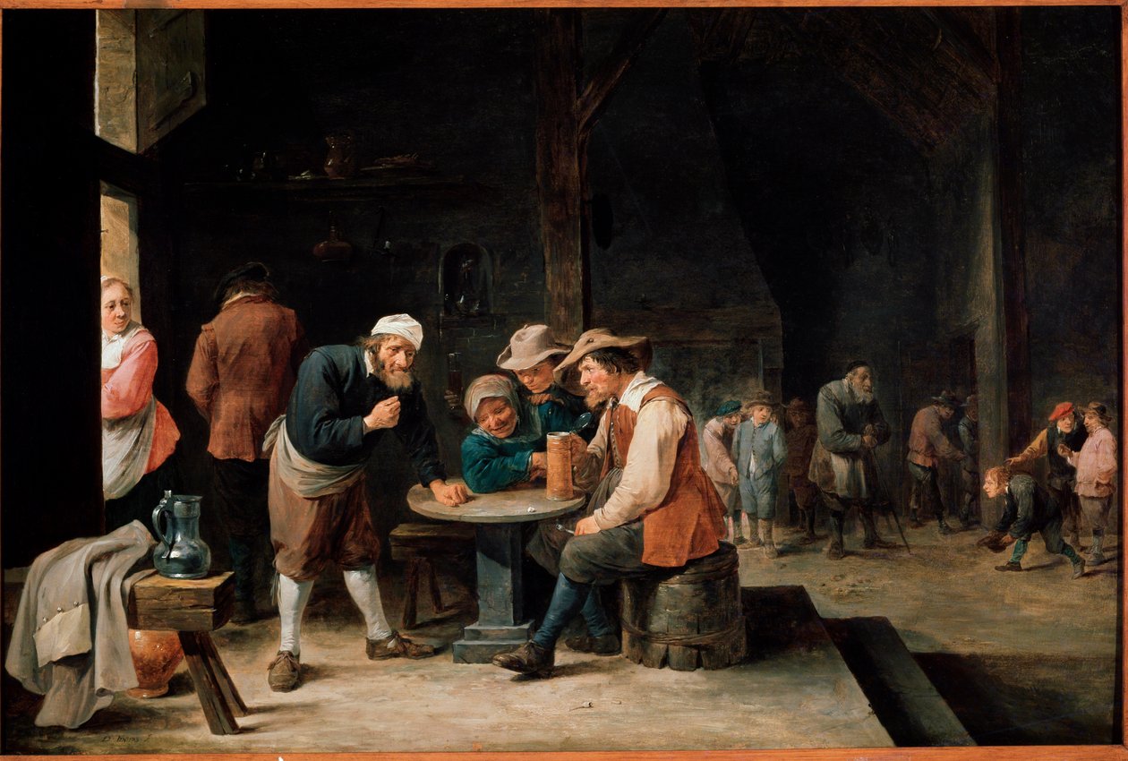 Pijáci piva. Obraz David Teniers II, mladý (1610-1690). Olej na plátně od David Teniers the Younger