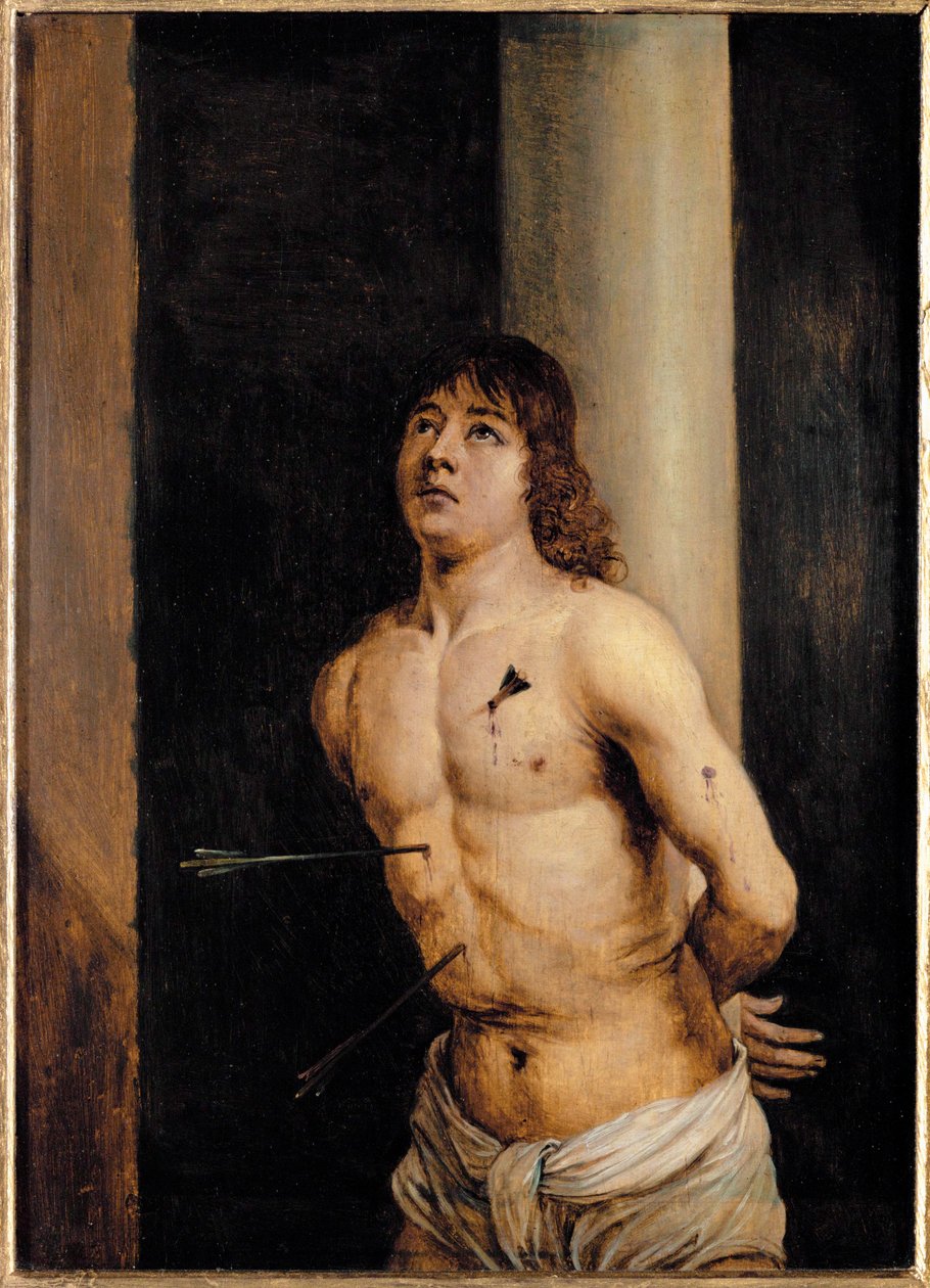 Kopie obrazu Antonella da Messina Svatý Sebastián ... od David the Younger Teniers