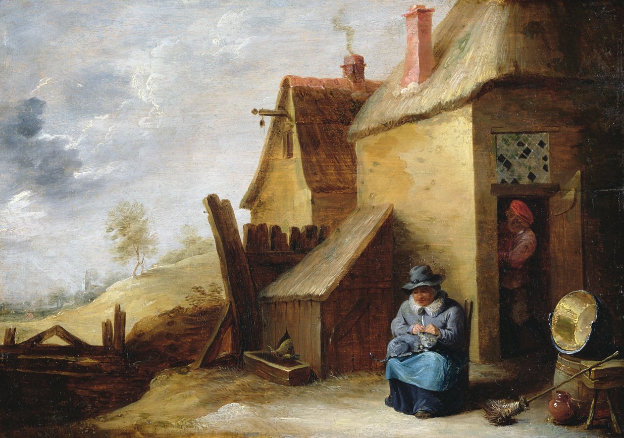 Chata v krajině (olej na desce) od David the Younger Teniers