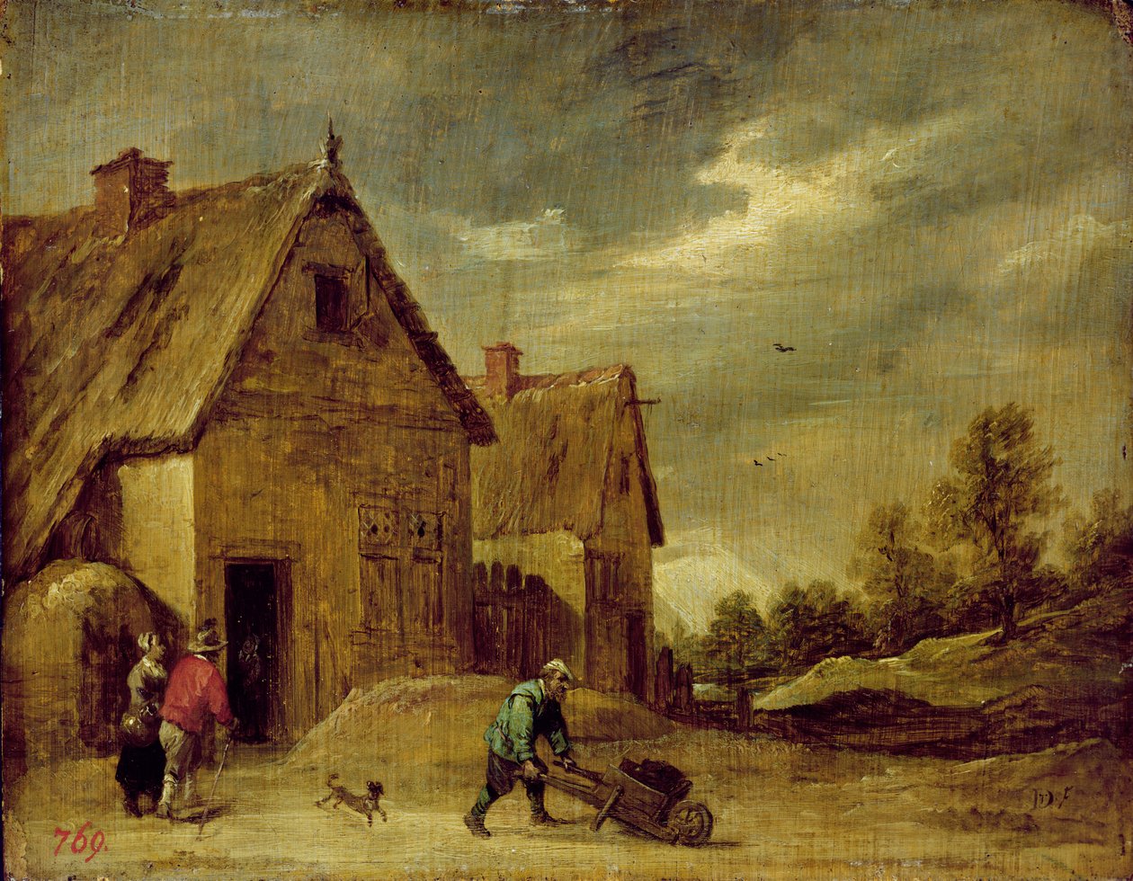 Farmář s kolečkem (olej na dubu) od David Teniers the Younger