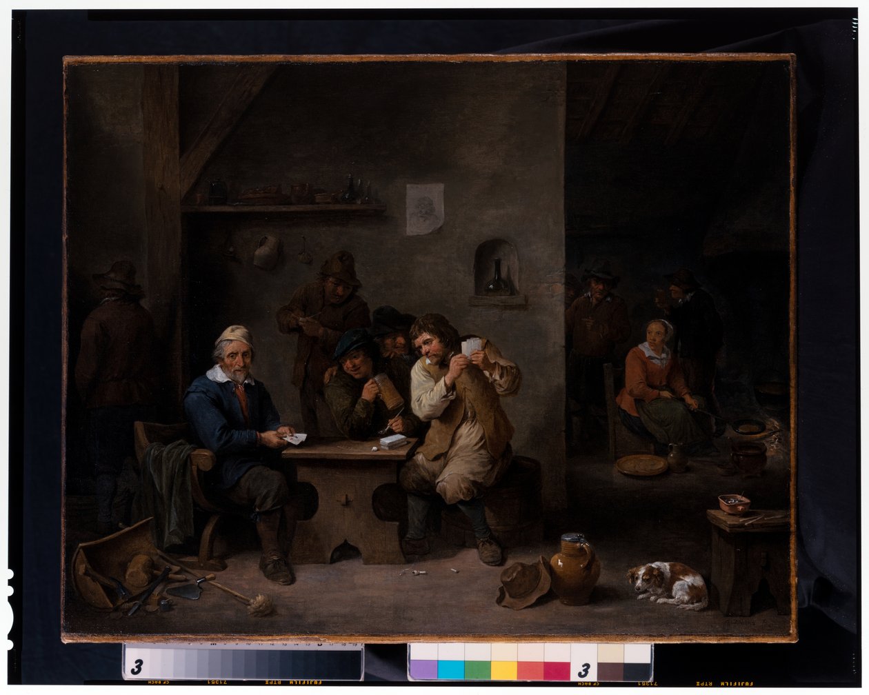 Figurky hazardní hry v hospodě od David the Younger Teniers